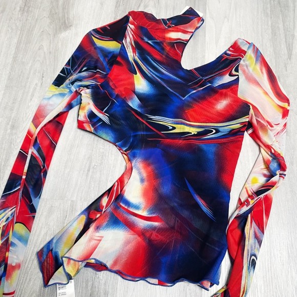 Kim Shui Multicolor Abstract Long Sleeve Top - Picture 3 of 5